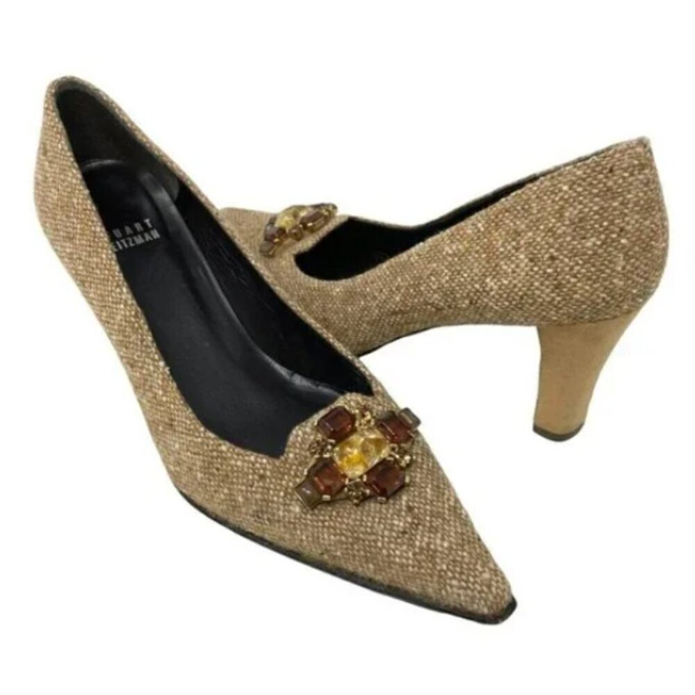 Elegant Brown Heels with Embellishments